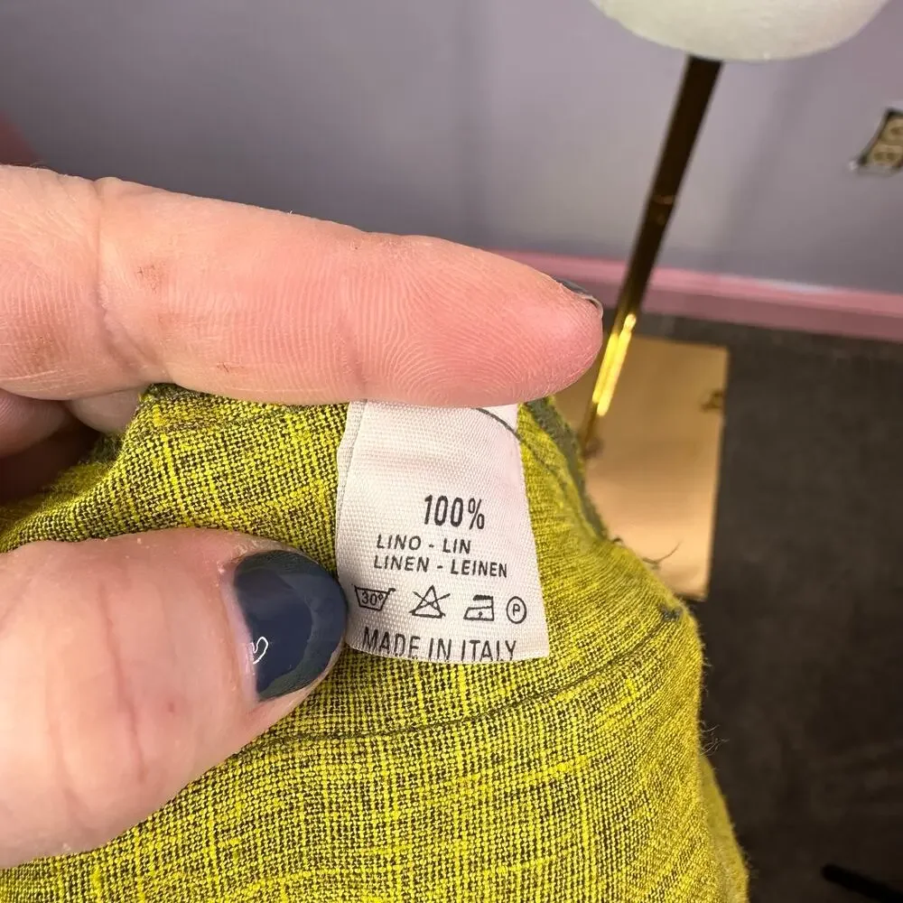 Nolt Milano Womens Jacket safari utility coat Linen  Size green color - Picture 8 of 8